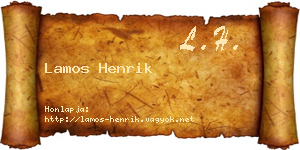 Lamos Henrik névjegykártya
